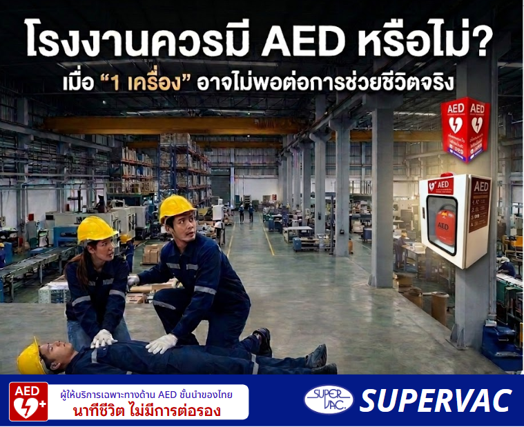 โรงงานควรมี AED หรือไม่? เมื่อ “1 เครื่อง” อาจไม่พอต่อการช่วยชีวิตจริง